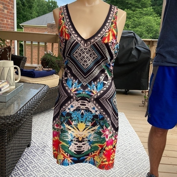Jealous Tomato black bird of Paradise sheath dress small - Picture 1 of 6